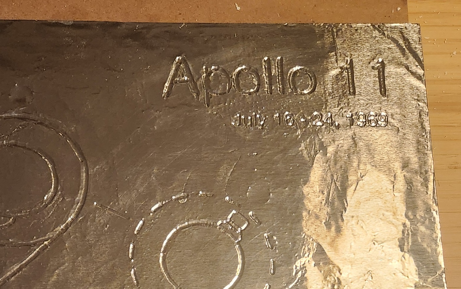 A foiled piece, with grooves recessed. A foiled piece, with grooves recessed.